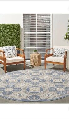 Nourison Veranda Indoor/Outdoor Area Rug, Versailles, 7’9” Round